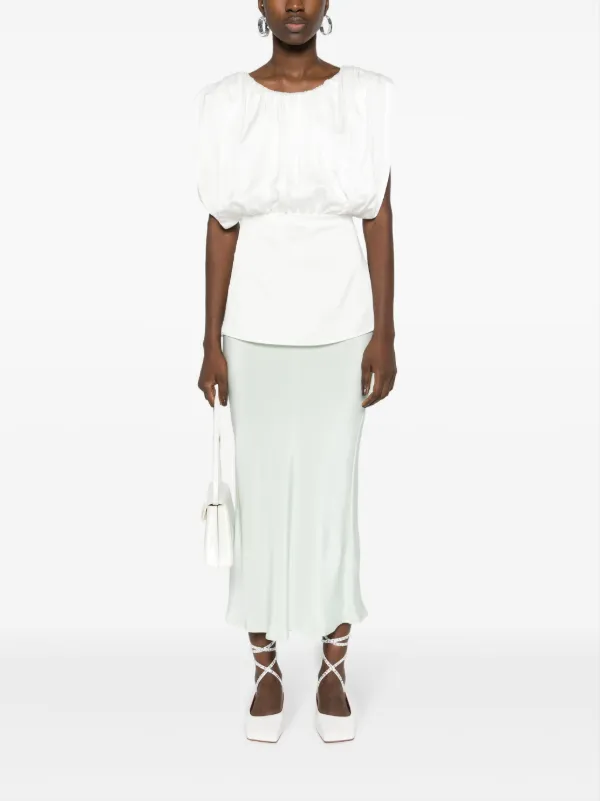 Jil Sander シャーリング ノースリーブ ブラウス | ホワイト | FARFETCH JP