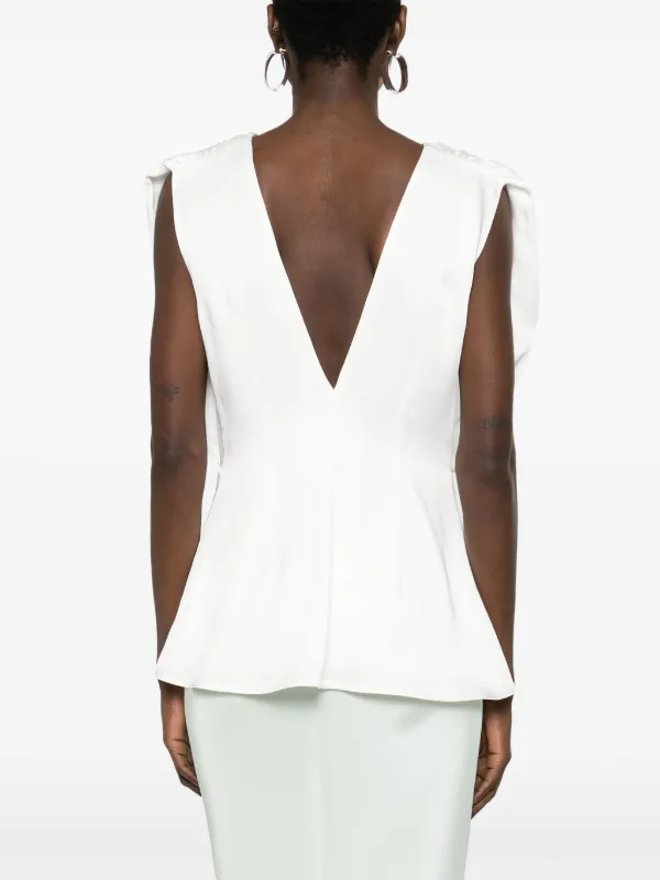 Jil Sander シャーリング ノースリーブ ブラウス | ホワイト | FARFETCH JP