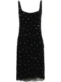 Miu Miu rhinestone-embellished chiffon midi dress - Black