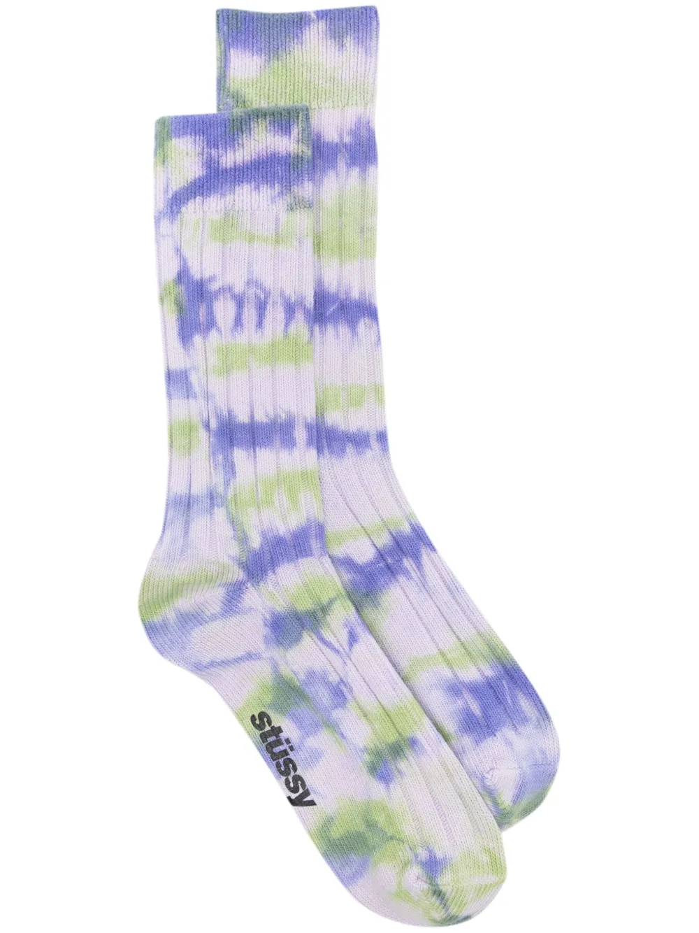 Stussy Tie-dye Ankle Socks In Purple