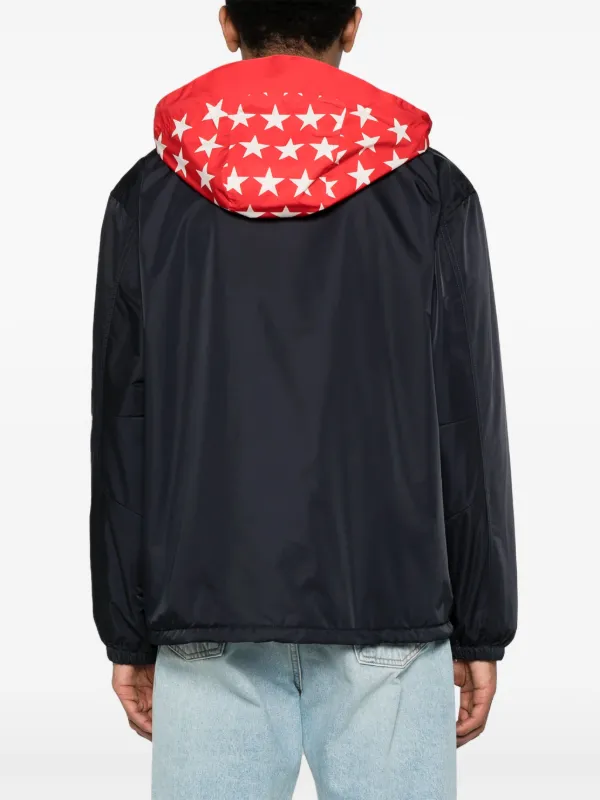 Givenchy logo print Hooded Jacket Blue FARFETCH CA