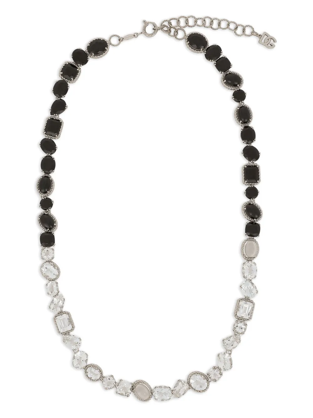 Dolce & Gabbana 18K white gold Anna spinel and topaz necklace - Nero