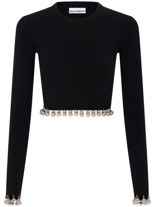 Rabanne Bead-detail Wool Jumper in Black