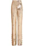 Rabanne sequinned flared trousers - Gold