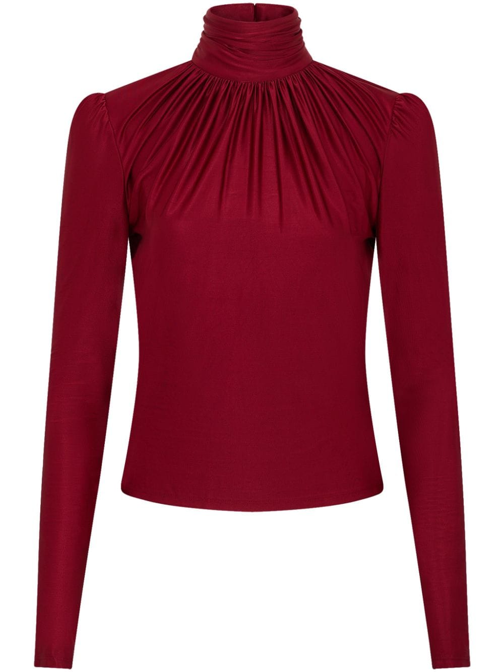 Rabanne High-neck Draped Top In Red