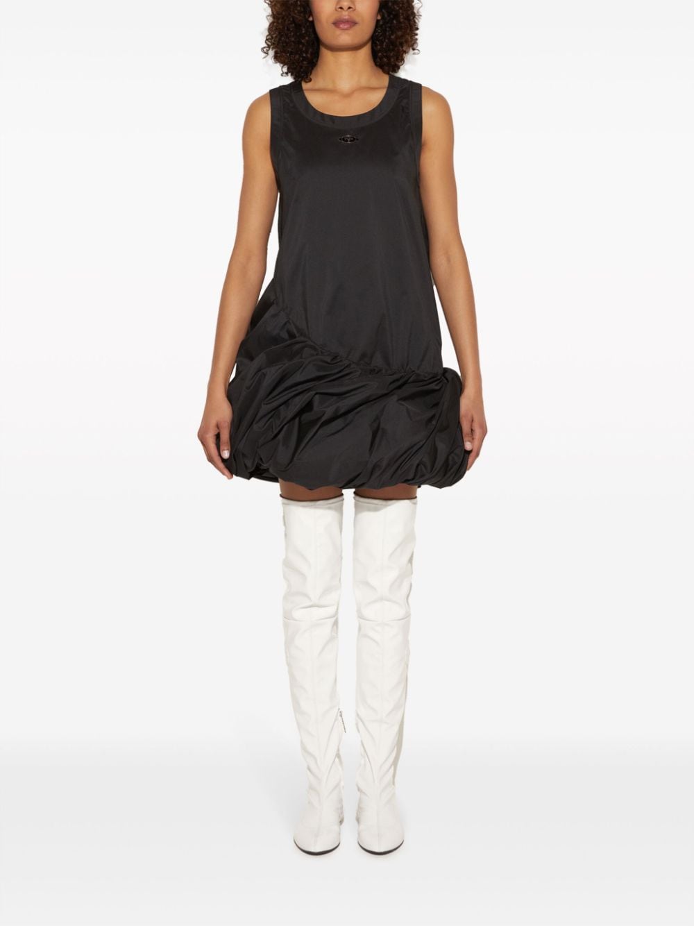 PUCCI Taffeta mini-jurk met logoplakkaat Zwart