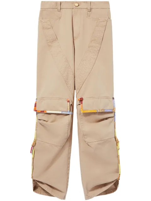 PUCCI patterned-trim cotton cargo trousers