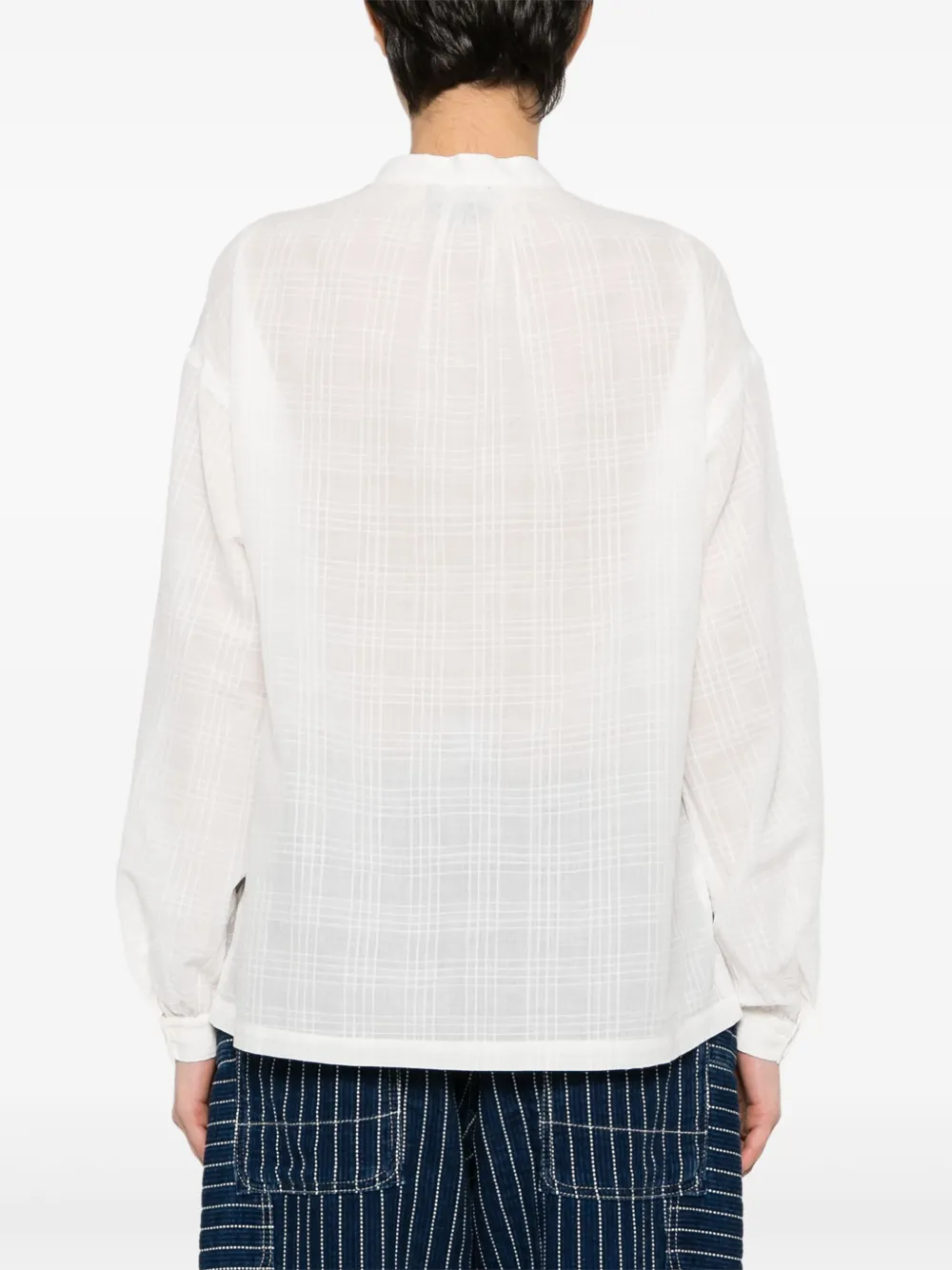 Shop Apc Plaid-check Cotton Blouse In White