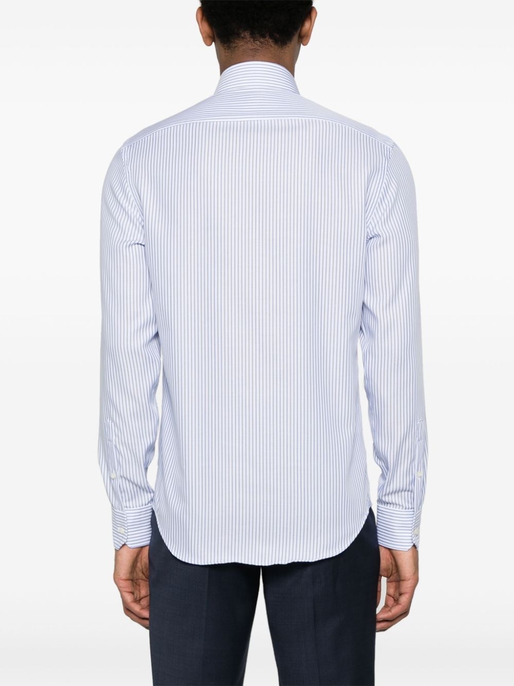Shop Boggi Milano Vertical-stripe Cotton Shirt In White