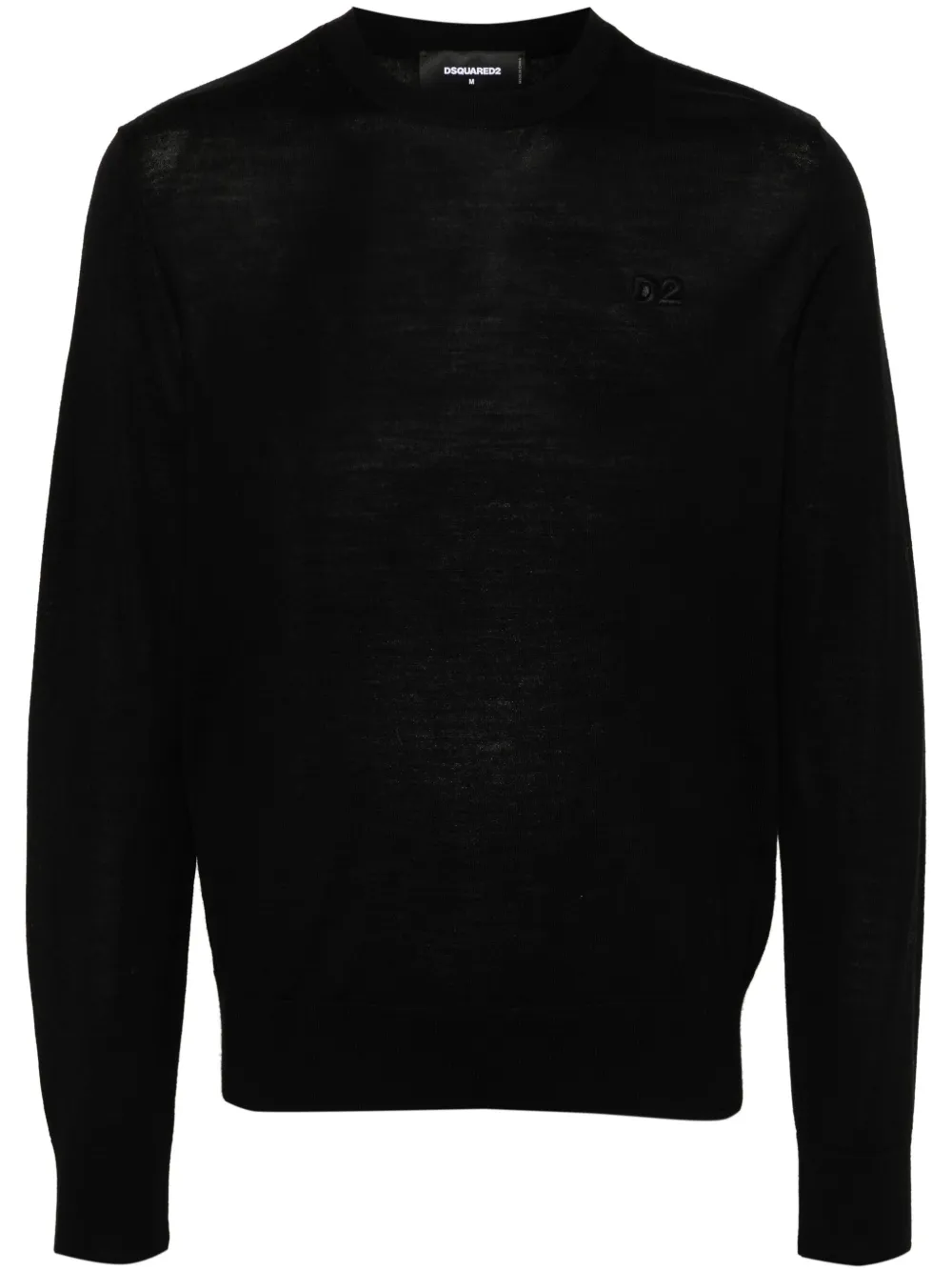 Dsquared2 D2 Virgin Wool Jumper In Black