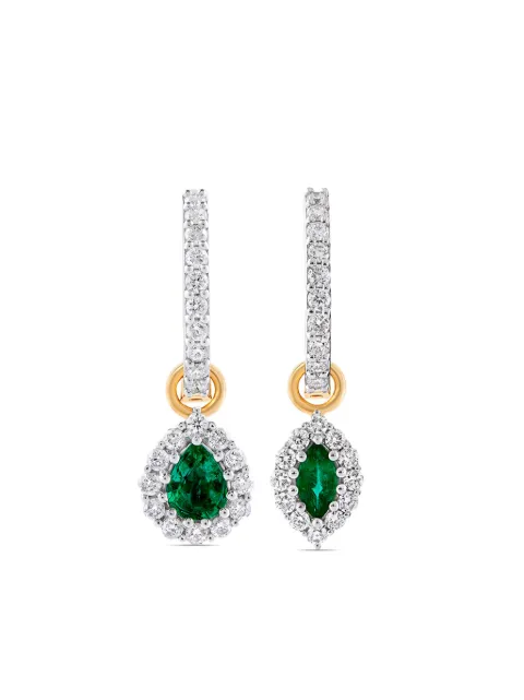 House of Meraki 18kt yellow gold Thandive diamond and emerald earrings