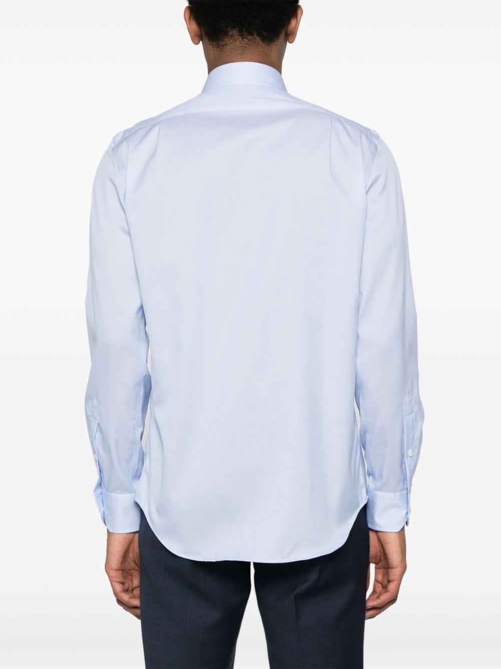 Shop Boggi Milano Vertical-stripe Cotton Shirt In 蓝色