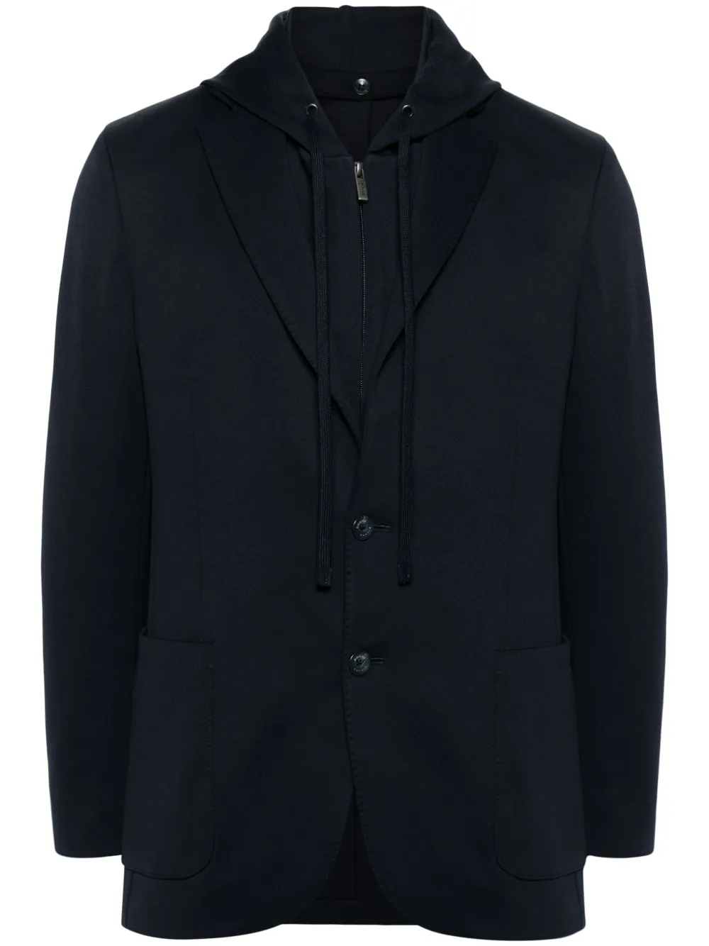 Boggi Milano Madison jersey blazer met capuchon Blauw
