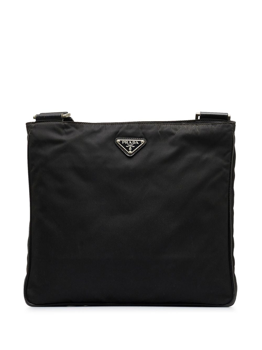 Pre-owned Prada 2013 Triangle-logo Crossbody Bag In Black