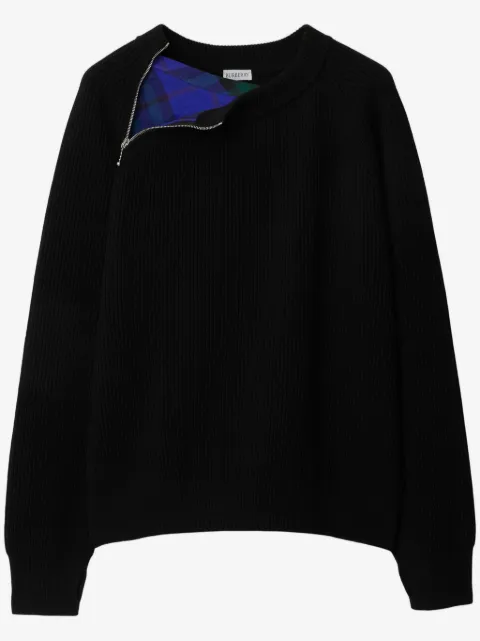 Burberry zip-detail wool jumper