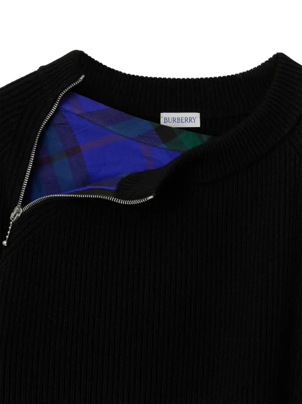 Burberry ジップディテール プルオーバー | ブラック | FARFETCH JP