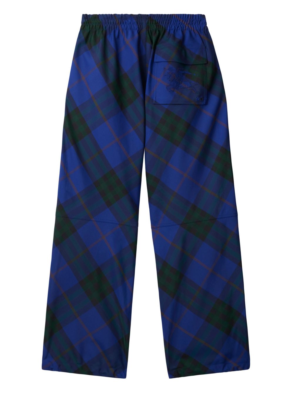 Cheap Burberry EKD-embroidered checkered twill trousers Men