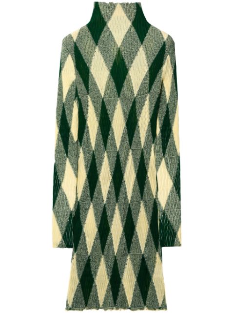 Burberry argyle ribbed-knit dress Women