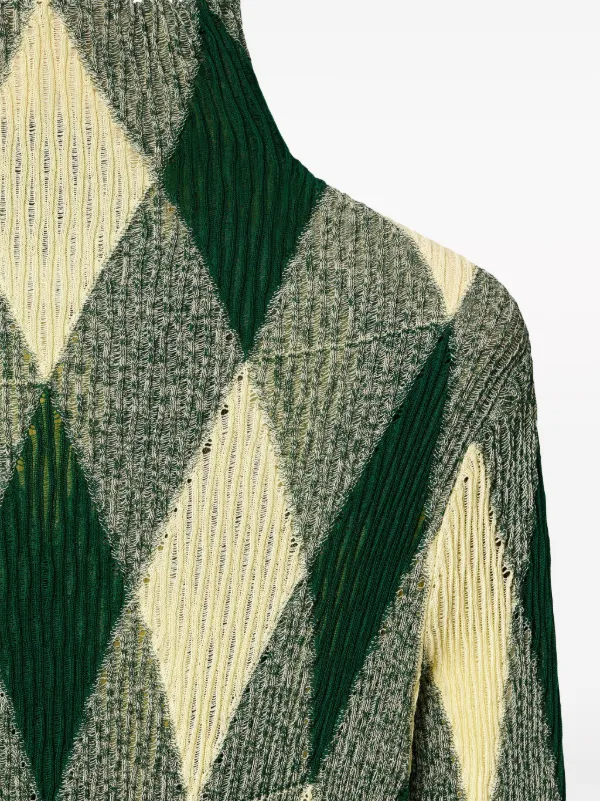 Burberry Argyle ribbed-knit Dress | Green | FARFETCH