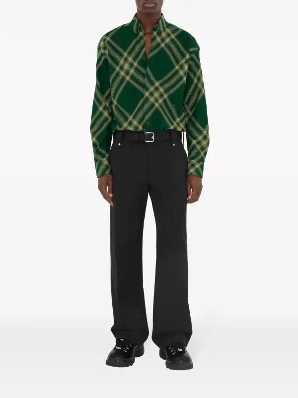 Burberry mid-length Wool Coat | Green | FARFETCH