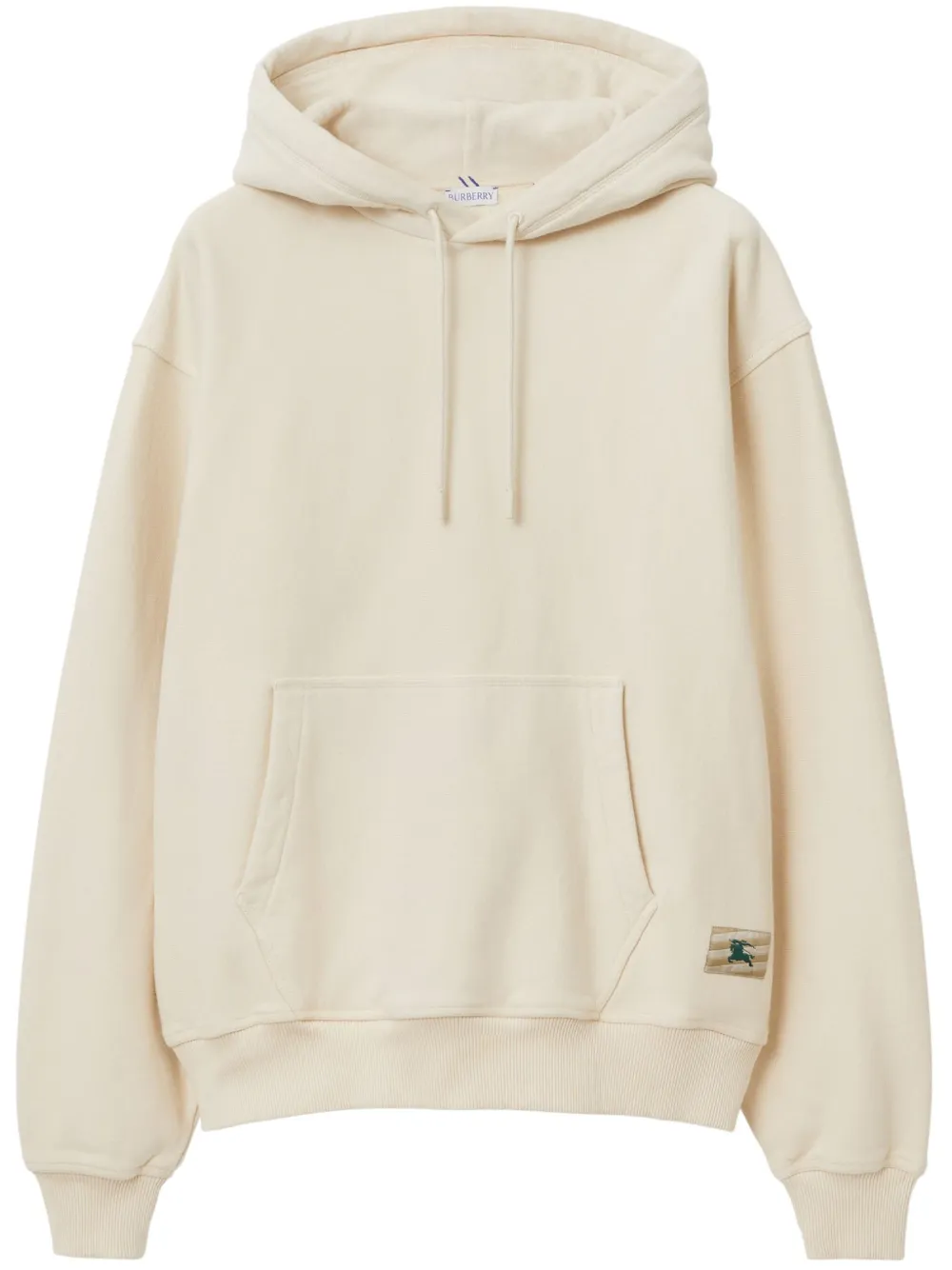 Burberry logo-appliqué cotton hoodie – Neutrals