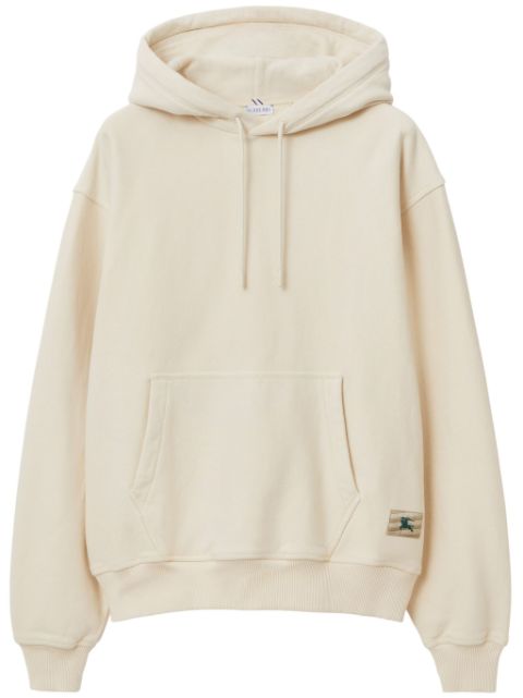 Burberry logo-applique cotton hoodie Men