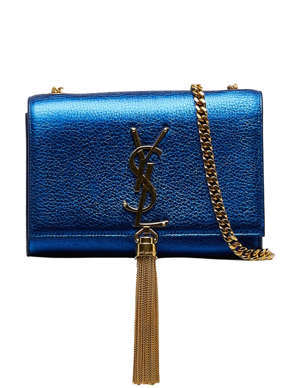 Pre-owned Saint Laurent 2020 Small Kate Monogram Tassel Shoulder Bag In Blue