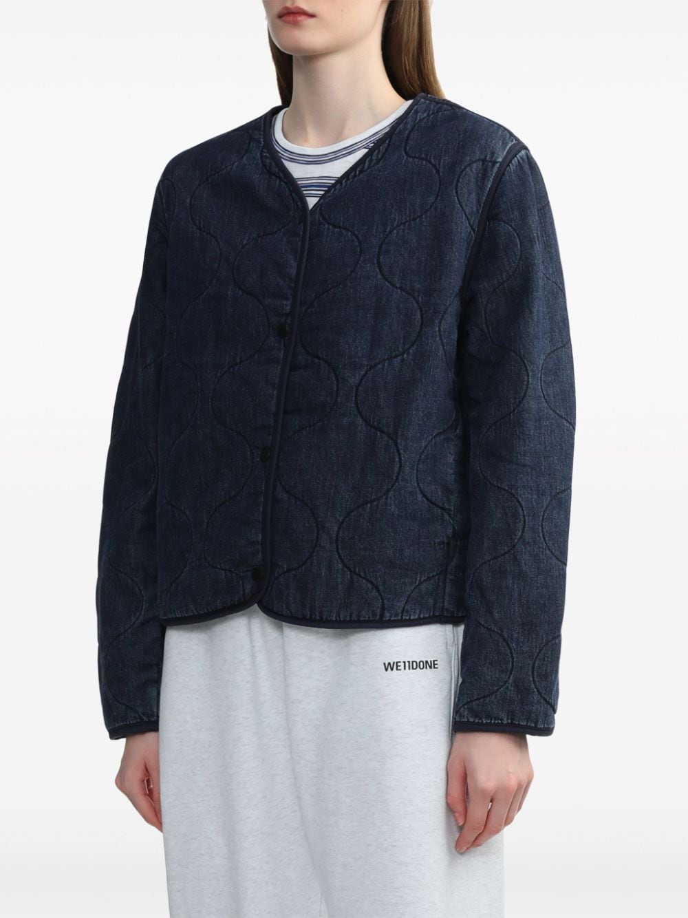 Shop Rag & Bone Remi Quilted Denim Jacket In Blue