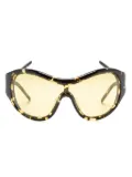 Christopher Esber Uma 98 wraparound-frame sunglasses - Brown