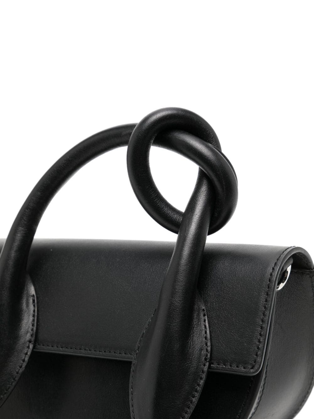 Shop Yuzefi Pretzel Leather Mini Bag In Black