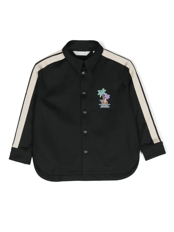 PALM ANGELS ストライプシャツジャケット Palm Angels Kids ストライプ シャツジャケット | ブラック