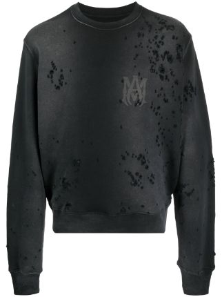 AMIRI ダメージ スウェットシャツ | グレー | FARFETCH JP