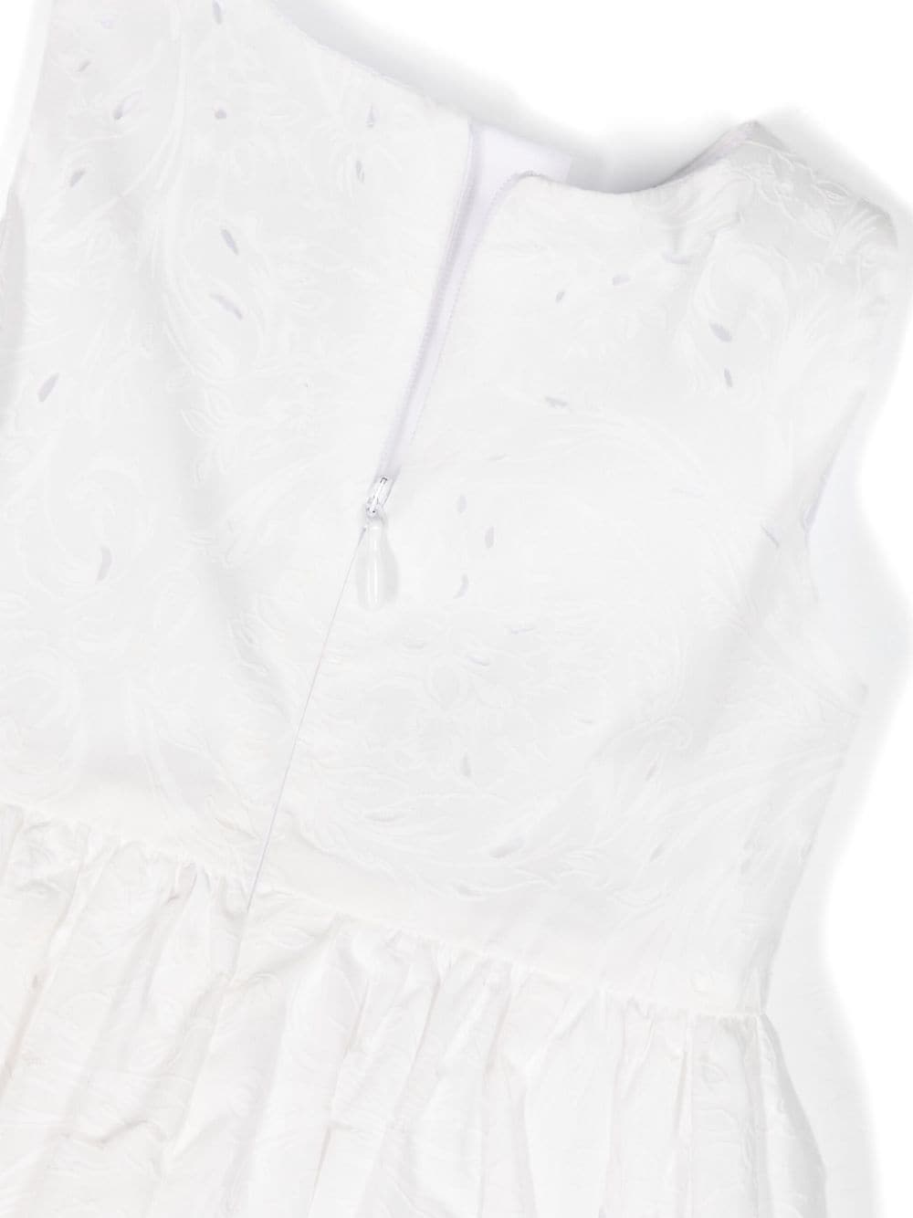 Shop Versace Medusa-plaque Broderie Anglaise Dress In White