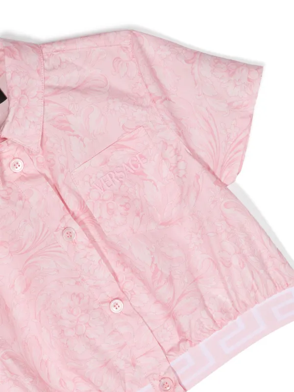 Versace Kids バロッコ クロップドシャツ | ピンク | FARFETCH JP