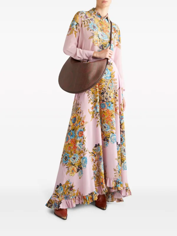 スカート ETRO FW23 Etro Silk Skirt (11617.5240 001) ETRO Belted printed cotton and silk-blend voile midi skirt