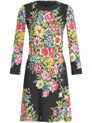 【Etro】フローラルプリント ミニドレス ETRO フローラル ミニドレス | ブラック | FARFETCH JP