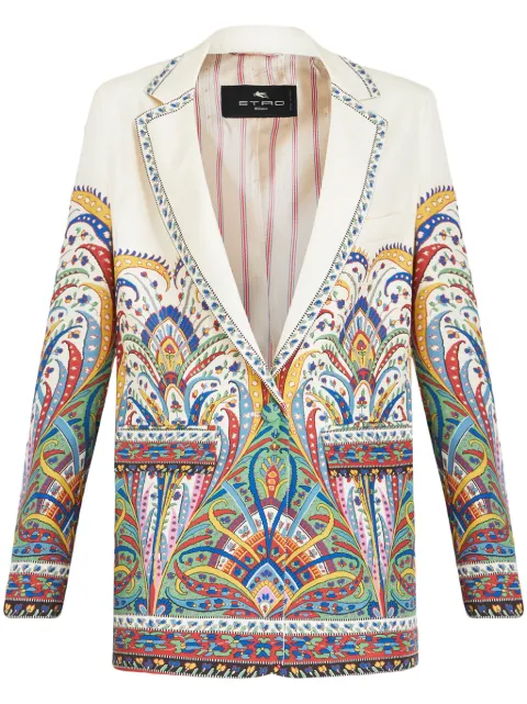 ETRO بليزر بصف أزرار وطبعة بيزلي