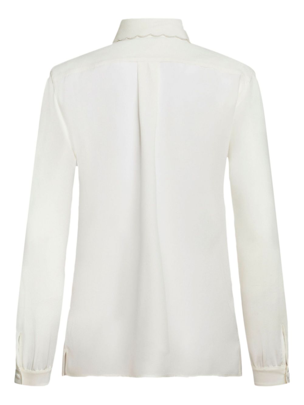 ETRO scallop-trim crepe de chine shirt Women