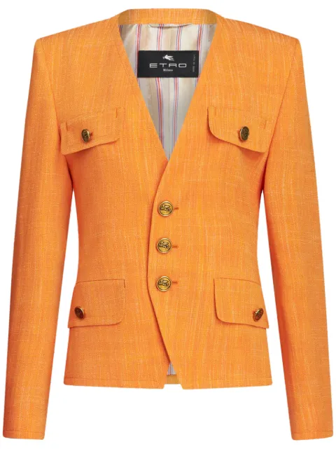 ETRO جاكيت بصف أزرار وتأثير خياطة رفيعة