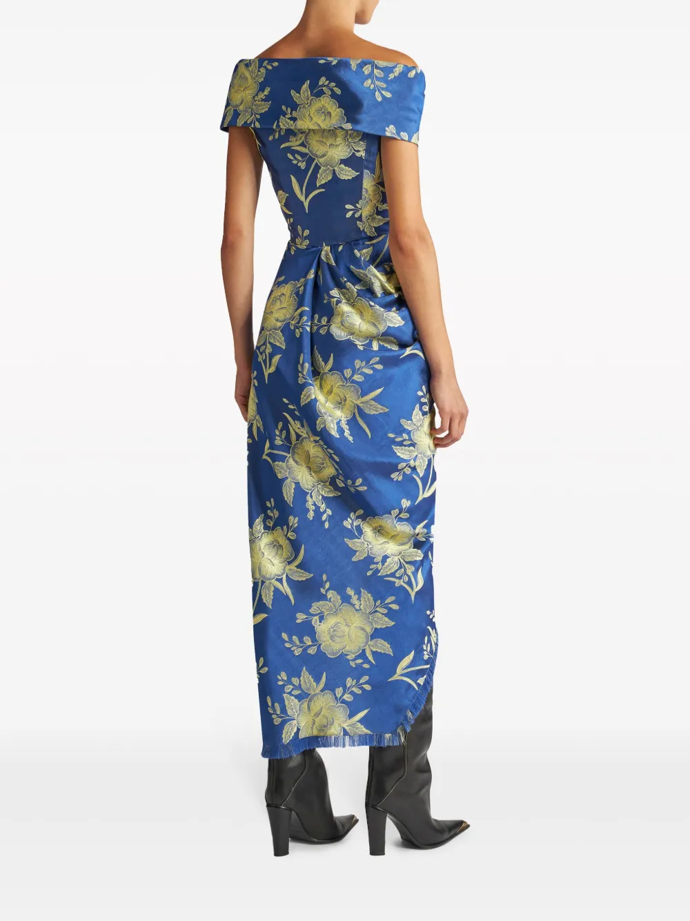 ETRO Off-shoulder midi-jurk met jacquard Blauw