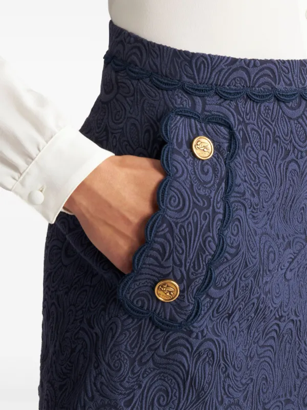 ETRO ペイズリーAラインミニスカート | ブルー | FARFETCH JP