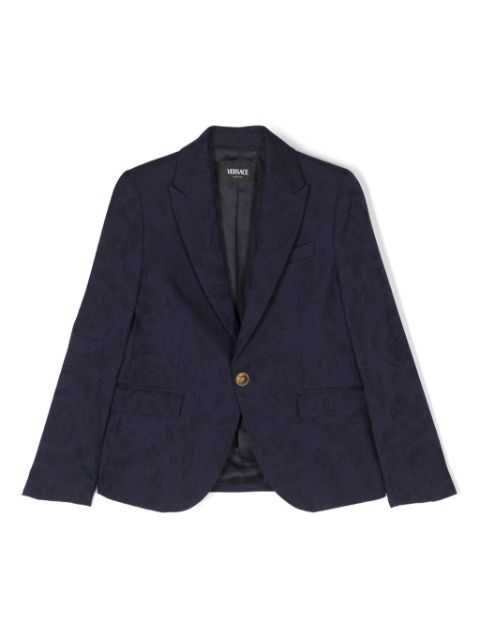 Versace Kids floral-jacquard wool blazer