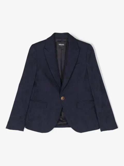 Versace Kids blazer con motivo floral en jacquard