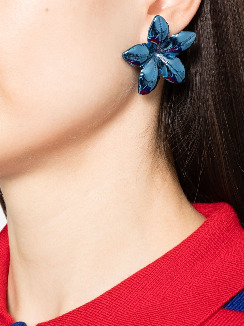 Shop Marni Floral-motif Earrings In Blue