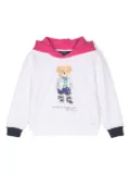 POLO RALPH LAUREN KIDS Teddy Bear-print fleece hoodie - White