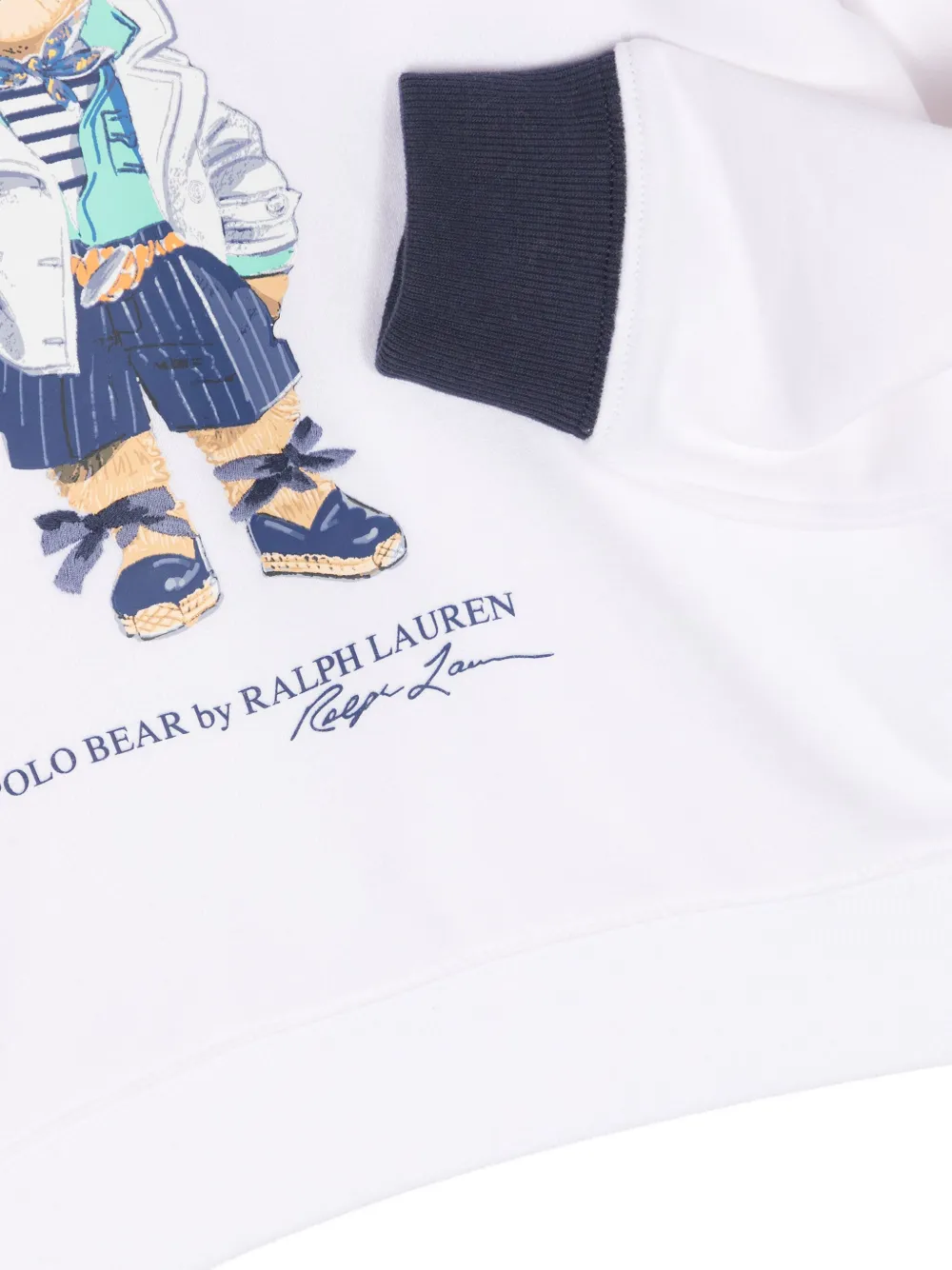 Shop Ralph Lauren Teddy Bear-print Fleece Hoodie In Weiss