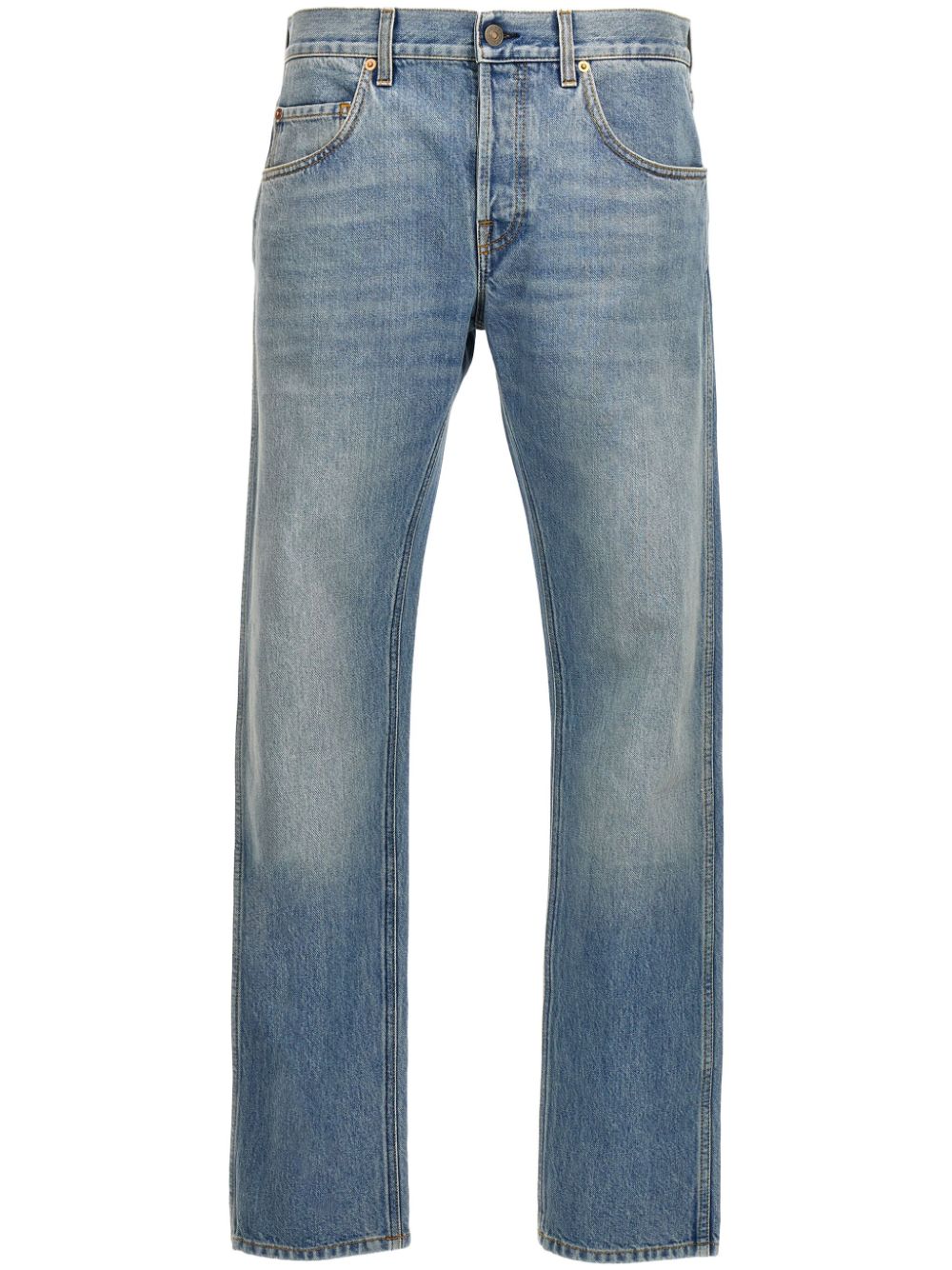 Horsebit straight-leg jeans