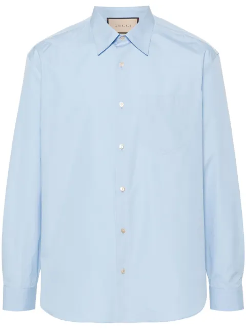 Gucci embroidered-logo poplin shirt