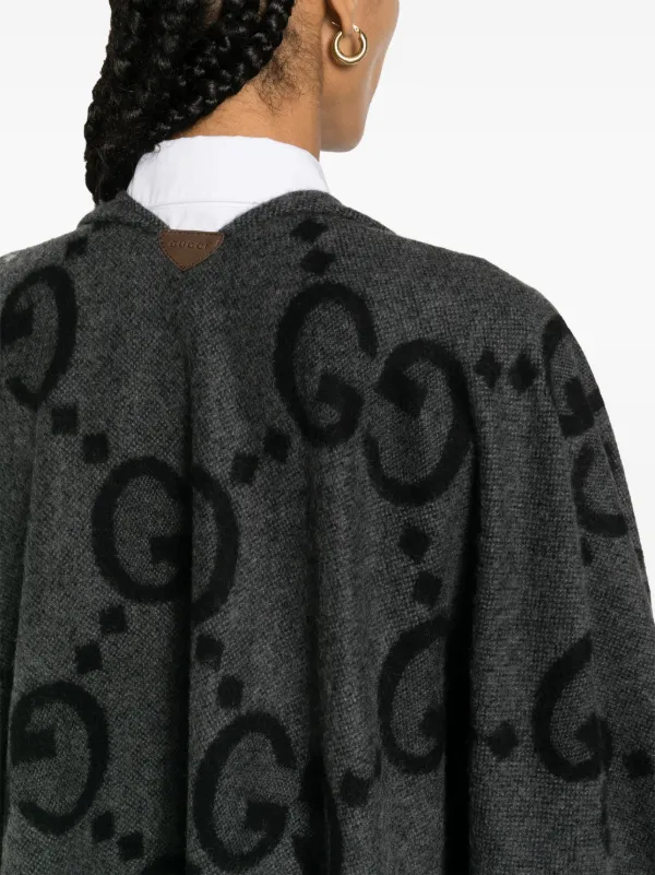 【関税&送料込】Gucci Reversible Jumbo Gg Cashmere Cape Reversible jumbo GG cashmere cape in beige and dark brown