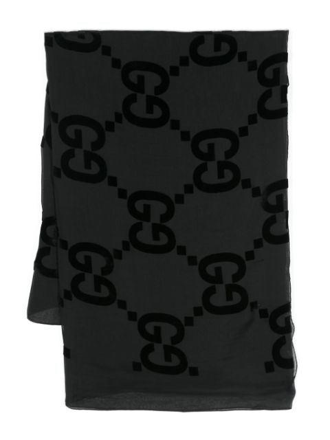 Gucci GG flocked-logo scarf